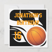 Basketball Geburtstag BW Party Einladung (Vorderseite)