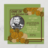 Basketball Geburtstag Einladung (Vorne/Hinten)