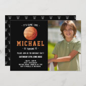 Basketball Geburtstag Einladung (Vorne/Hinten)