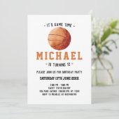 Basketball Geburtstag Einladung (Stehend Vorderseite)