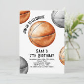 Basketball Geburtstag Einladung Basketball Party (Stehend Vorderseite)