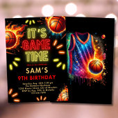 Basketball Geburtstag Einladung Boys Neon Game Tim