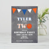 Basketball Geburtstag Einladung Junge 2. Geburtsta (Stehend Vorderseite)