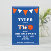 Basketball Geburtstag Einladung Junge 2. Geburtsta (Stehend Vorderseite)