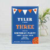 Basketball Geburtstag Einladung Junge 3. Geburtsta (Stehend Vorderseite)