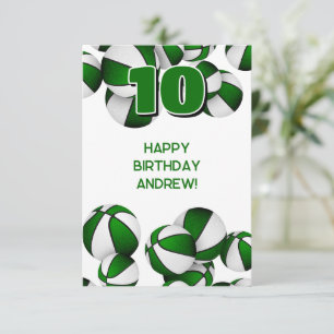 Basketball Geburtstag Grüne Mannschaftsfarben Karte