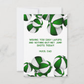 Basketball Geburtstag Grüne Mannschaftsfarben Karte (Rückseite)