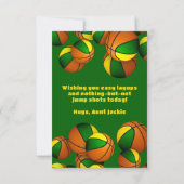 Basketball Geburtstag grünes Gold Mannschaftsfarbe Karte (Rückseite)