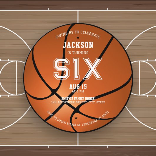 Basketball Geburtstag jeder Altersrunde Einladung