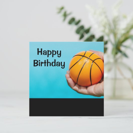 Basketball-Geburtstag Karte (Stehend Vorderseite)