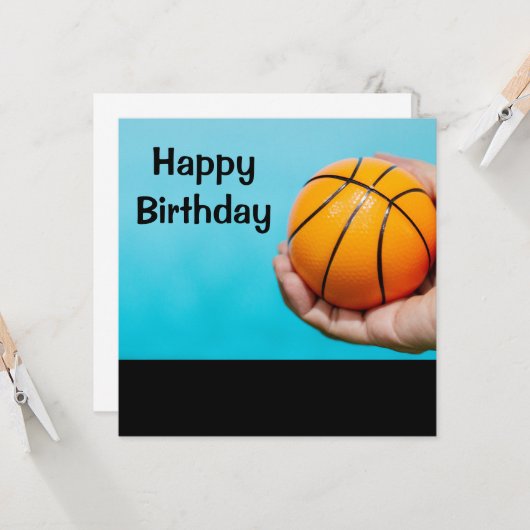 Basketball-Geburtstag Karte (Vorderseite/Rückseite Beispiel)