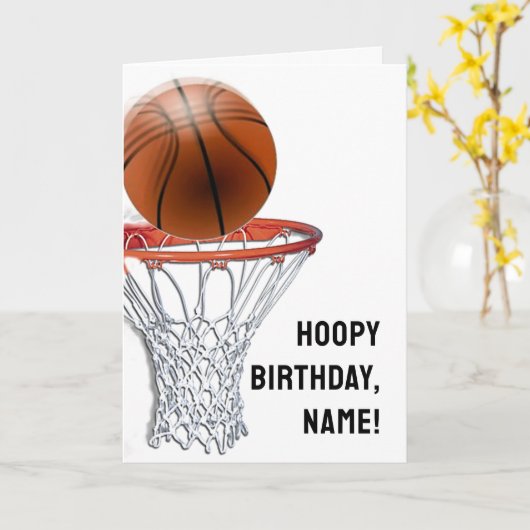 Basketball Geburtstag Karte (Gelbe Blume)