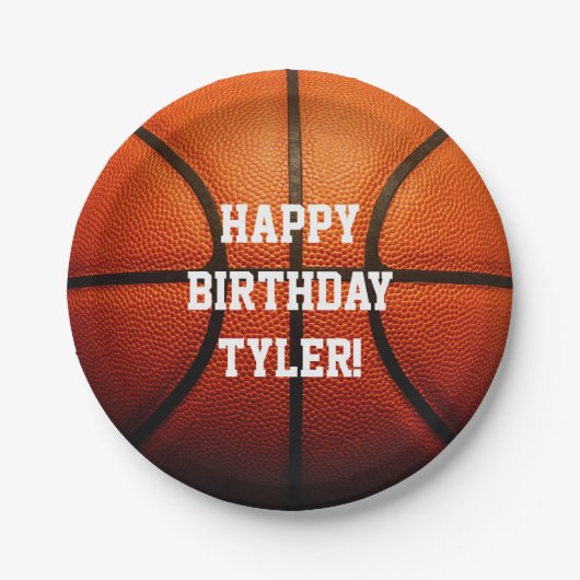 Basketball Geburtstag Pappteller (Vorderseite)