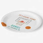 Basketball Geburtstag Pappteller (Schrägansicht)