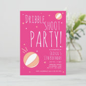 Basketball Geburtstag Personalisierte Party Einlad Einladung (Stehend Vorderseite)