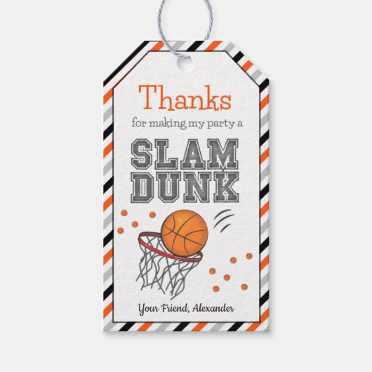 Basketball Geburtstag Vielen Dank für Ihre Unterst Geschenkanhänger (Vorderseite)