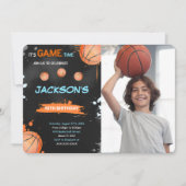 Basketball Geburtstags-Foto Einladung (Vorderseite)