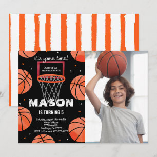 Basketball-Geburtstags-Foto-Einladung Einladung