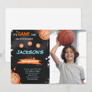 Basketball-Geburtstags-Foto-Einladung Einladung