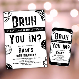Basketball Geburtstagseinladung Boys Bruh Einladun Einladung