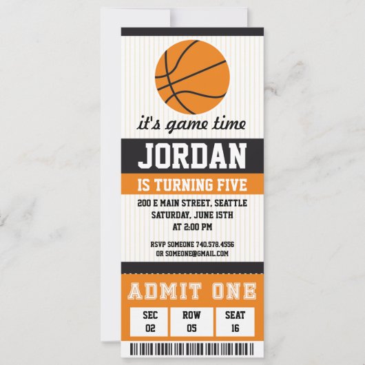 Basketball Geburtstagseinladung Geburtstagsparty B Einladung (Vorderseite)