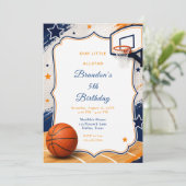 Basketball-Geburtstagsfeier Einladung (Stehend Vorderseite)