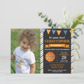 Basketball Geburtstagsfeier Einladung 1. Geburtsta (Stehend Vorderseite)