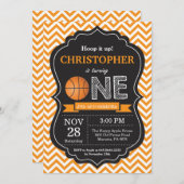 Basketball Geburtstagsfeier Einladung 1. Geburtsta (Vorne/Hinten)