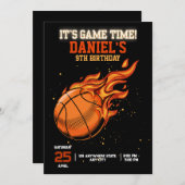 Basketball Geburtstagsfeier Einladung Editable Bas (Vorne/Hinten)