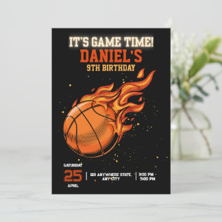 Basketball Geburtstagsfeier Einladung Editable Bas