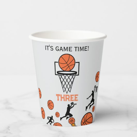 Basketball-Geburtstagsfeier-Einladung Pappbecher (Vorderseite)
