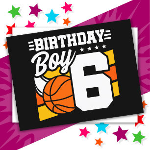 Basketball-Geburtstagsfeier-Thema für 6-Jährige, 6 Postkarte