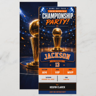 Basketball-Geburtstagsfeier-Ticket Einladung