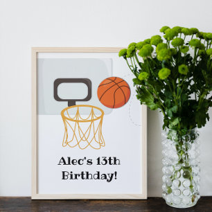 Basketball Geburtstagsfeier Unterzeichnung Poster