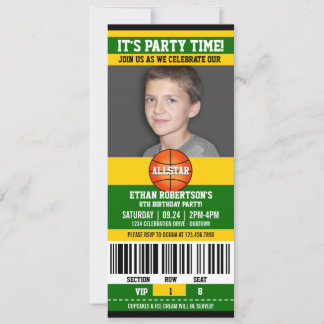 Basketball Geburtstagsfoto Einladung