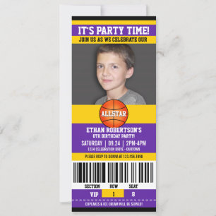 Basketball Geburtstagsfoto Einladung