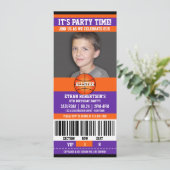 Basketball Geburtstagsfoto Einladung (Stehend Vorderseite)