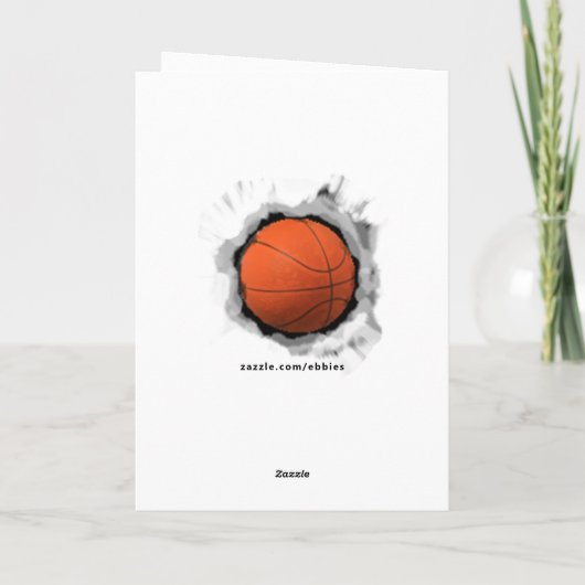 Basketball Geburtstagsgrüßen Karte (Rückseite)