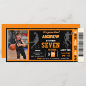 Basketball Geburtstagskarte mit Foto Einladung (Vorne/Hinten)