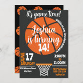 Basketball-Geburtstagspartei Einladung (Vorne/Hinten)