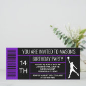 Basketball Geburtstagspartei Lila Schuhkarton Etik Einladung (Stehend Vorderseite)