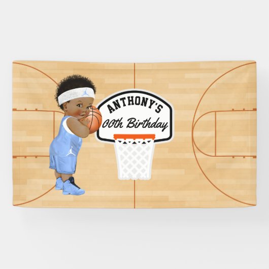 Basketball Geburtstagspartei personalisiert Banner (Horizontal)