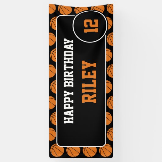 Basketball Geburtstagsparty Banner (Vertikal)