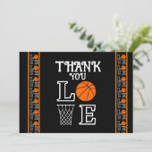 Basketball Geburtstagsparty, Basketball Player Dankeskarte (Stehend Vorderseite)