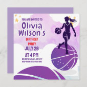 Basketball Geburtstagsparty, Basketball Player Einladung (Vorne/Hinten)