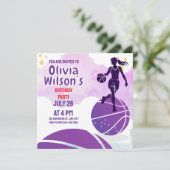 Basketball Geburtstagsparty, Basketball Player Einladung (Stehend Vorderseite)