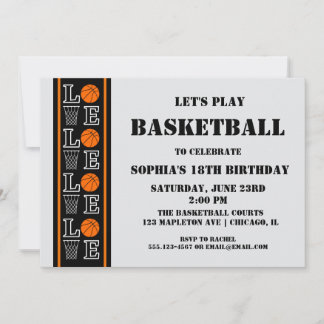 Basketball Geburtstagsparty, Basketball Player Einladung