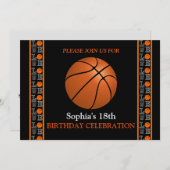 Basketball Geburtstagsparty, Basketball Player Einladung (Vorne/Hinten)