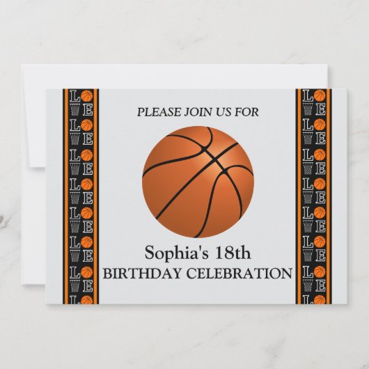 Basketball Geburtstagsparty, Basketball Player Einladung (Vorderseite)
