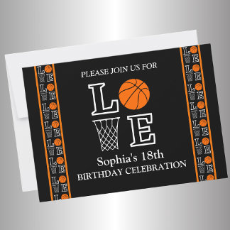 Basketball Geburtstagsparty, Basketball Player Einladung